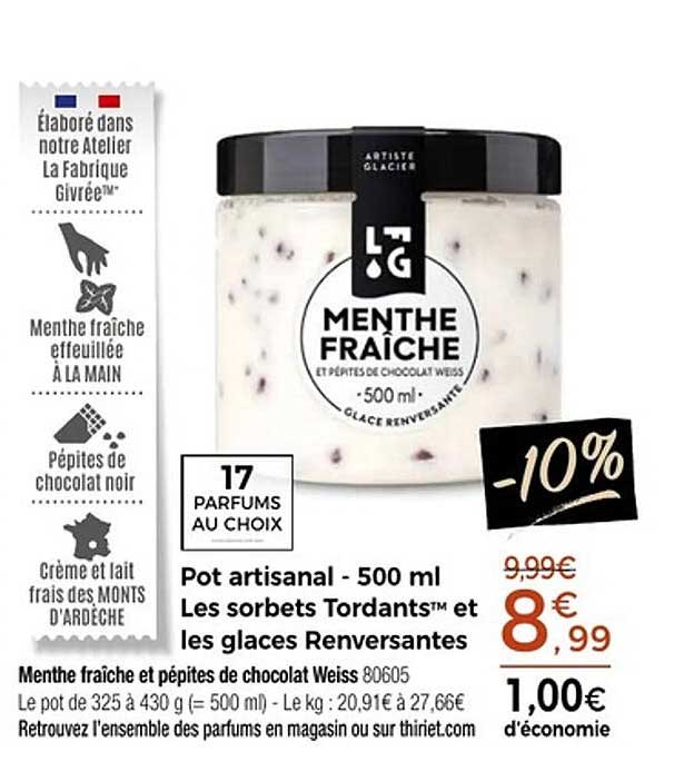 Menthe fraîche et pépites de chocolat Weiss