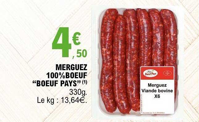 MERGUEZ 100% BOEUF “BOEUF PAYS”