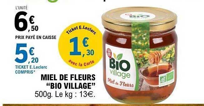 MIEL DE FLEURS "BIO VILLAGE"