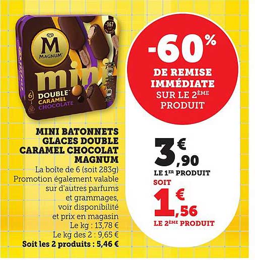 MINI BATONNETS GLACÉS DOUBLE CARAMEL CHOCOLAT MAGNUM