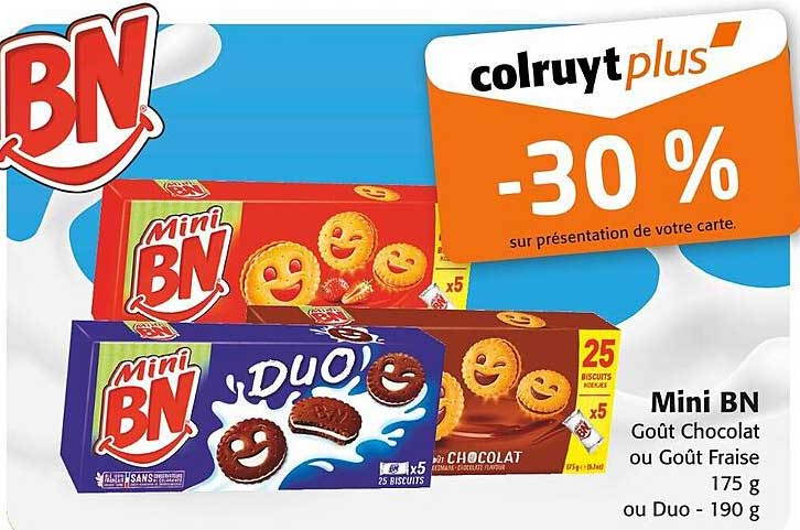 Mini BN Goût Chocolat ou Goût Fraise