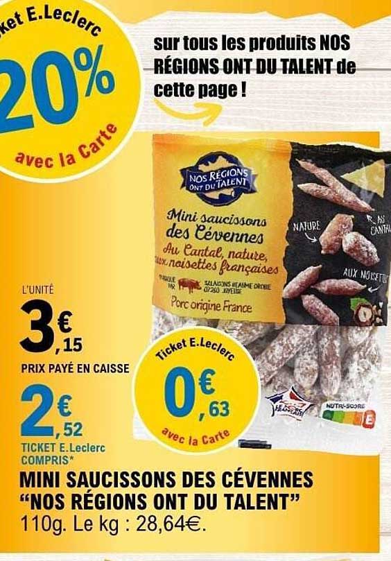 MINI SAUCISSONS DES CÉVENNES "NOS RÉGIONS ONT DU TALENT"