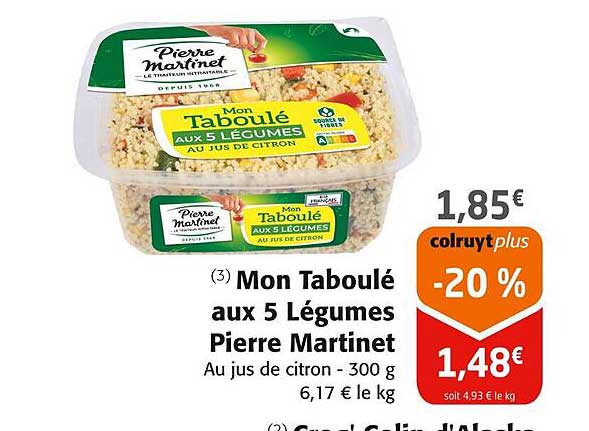 Mon Taboulé aux 5 Légumes Pierre Martinet