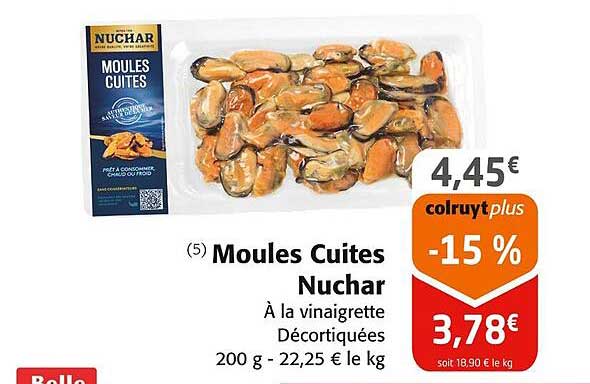 Moules Cuites Nuchar À la vinaigrette Décortiquées