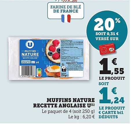 MUFFINS NATURE RECETTE ANGLAISE U