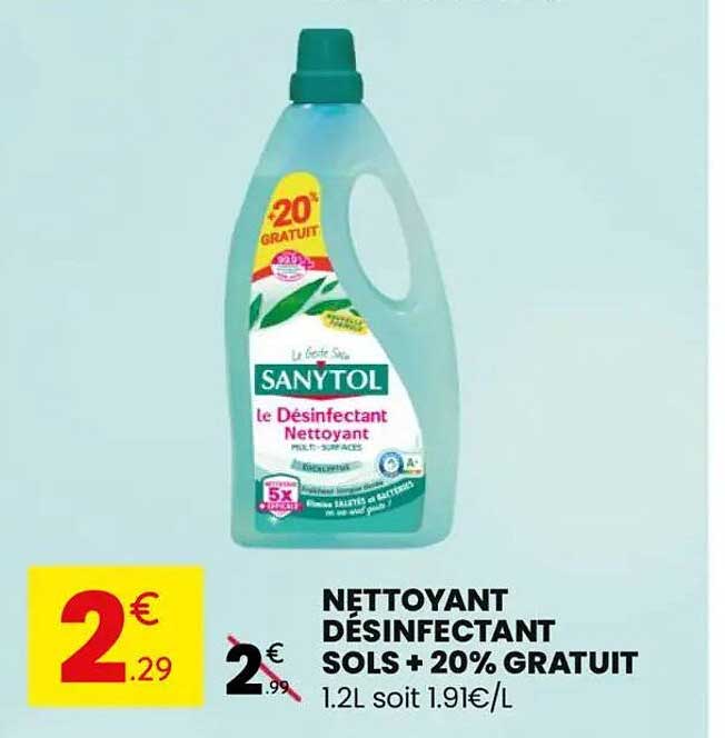NETTOYANT DÉSINFECTANT SOLE + 20% GRATUIT
