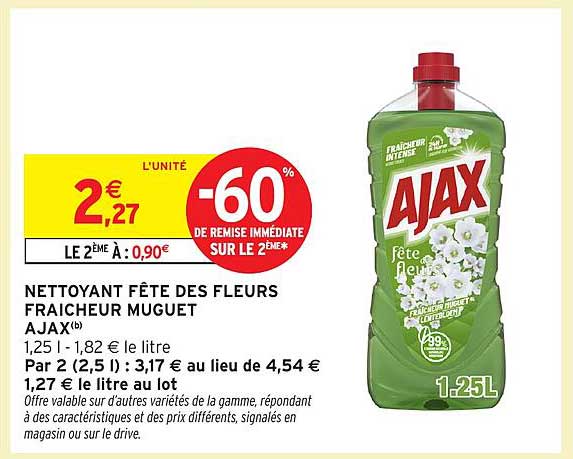 NETTOYANT FÊTE DES FLEURS FRAICHEUR MUGUET AJAX
