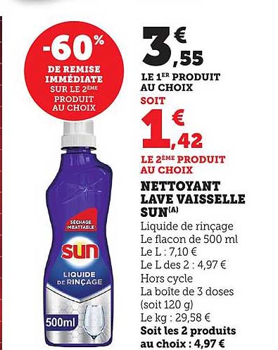 NETTOYANT LAVE VAISSELLE SUN