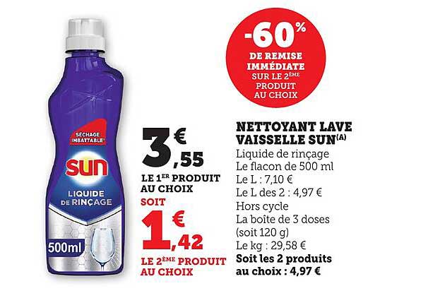 NETTOYANT LAVE VAISSELLE SUN