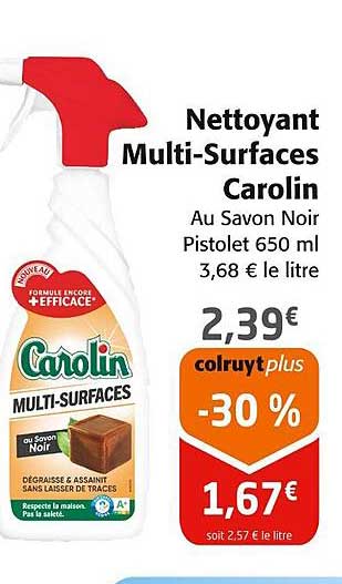 Nettoyant Multi-Surfaces Carolin Au Savon Noir