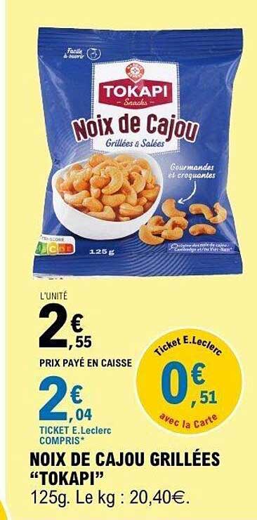 NOIX DE CAJOU GRILLÉES "TOKAPI"