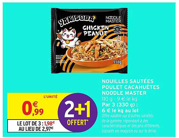 NOUILLES SAUTÉES POULET CACAHUÈTES NOODLE MASTER