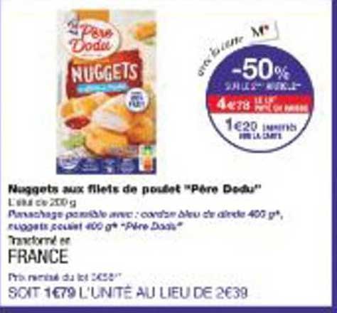 Nuggets aux filets de poulet "Père Dodu"