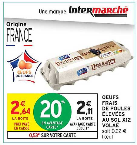 Œufs frais de poules élevées au sol X12 Volàt