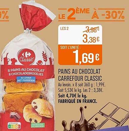 PAINS AU CHOCOLAT CARREFOUR CLASSIC