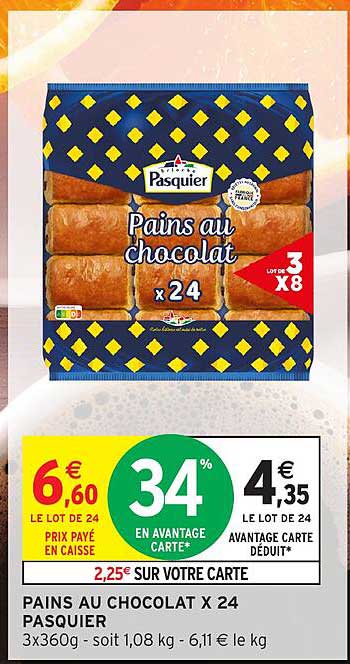 PAINS AU CHOCOLAT X 24 PASQUIER