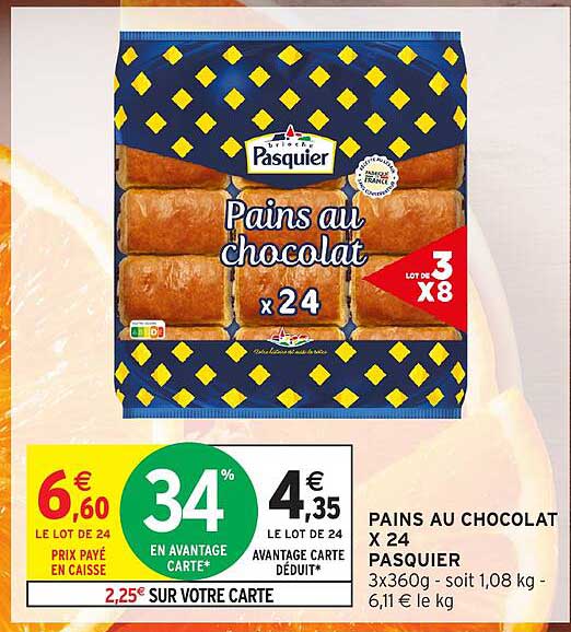PAINS AU CHOCOLAT X 24 PASQUIER