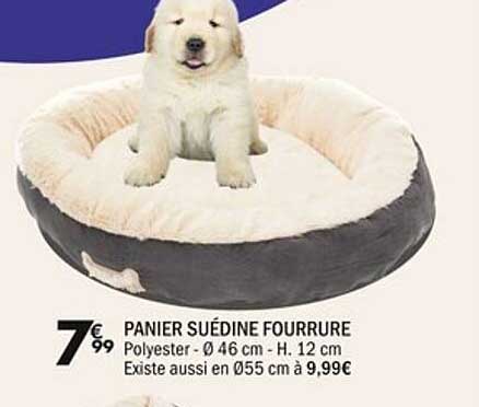 PANIER SUÉDINE FOURRURE