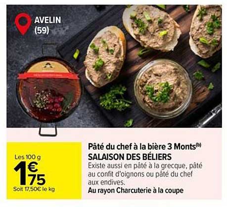 Pâté du chef à la bière 3 Monts Salaison des Béliers