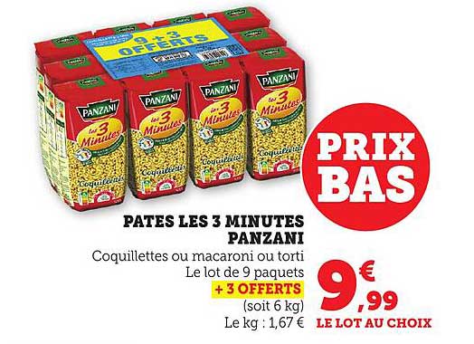 PATES LES 3 MINUTES PANZANI