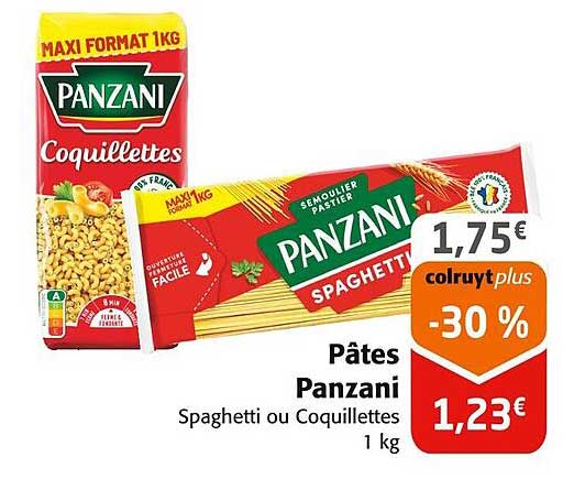 Pâtes Panzani Spaghetti ou Coquillettes 1 kg