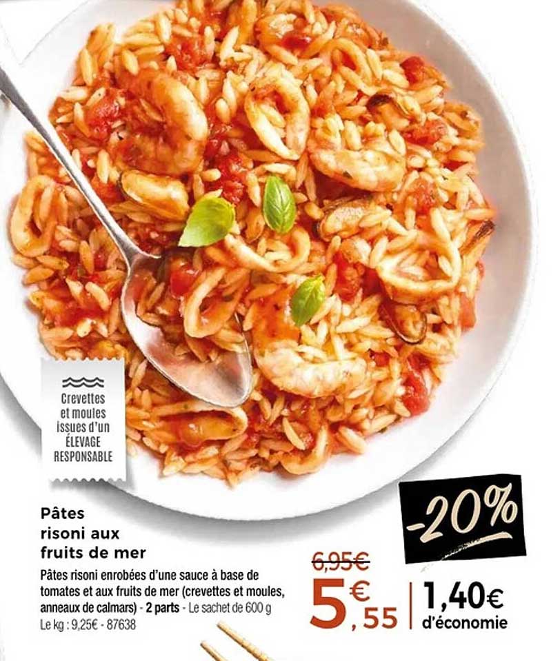 Pâtes risoni aux fruits de mer