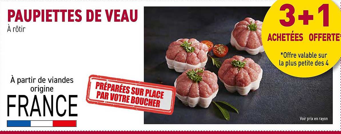 Paupiettes de veau à rôtir - 3+1 acheté(e)s offert(e)s