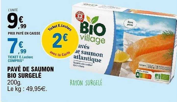 PAVÉ DE SAUMON BIO SURGELÉ