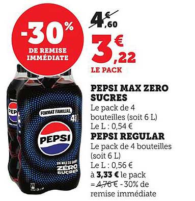 PEPSI MAX ZERO SUCRES
