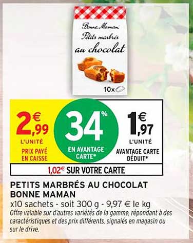 PETITS MARBRÉS AU CHOCOLAT BONNE MAMAN