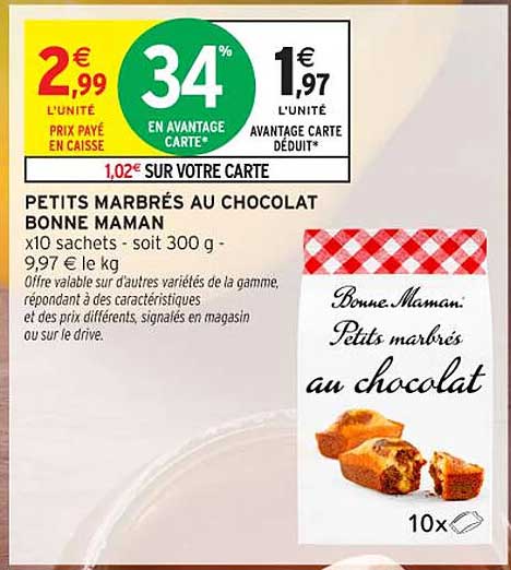 PETITS MARBRÉS AU CHOCOLAT BONNE MAMAN