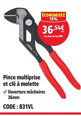 Pince multiprise et clé à molette