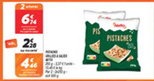 Pistaches grillées et salées