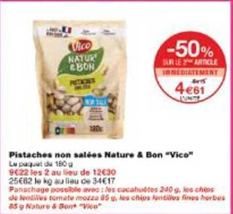 Pistaches non salées Nature & Bon “Vico”