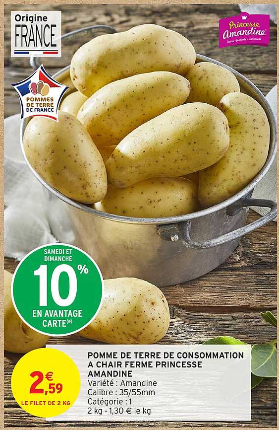 POMME DE TERRE DE CONSOMMATION A CHAIR FERME PRINCESSE AMANDINE
