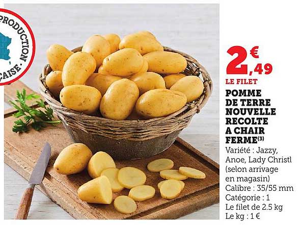 POMME DE TERRE NOUVELLE RECOLTE A CHAIR FERME