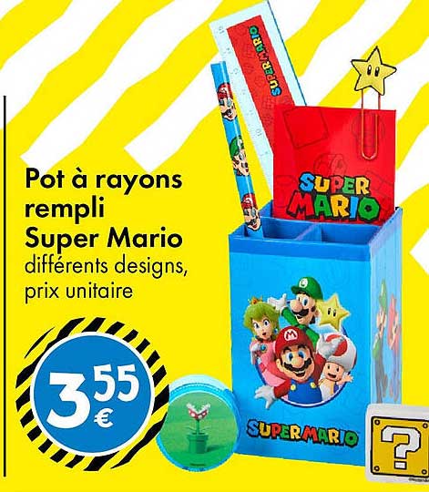 Pot à rayons rempli Super Mario différents designs, prix unitaire