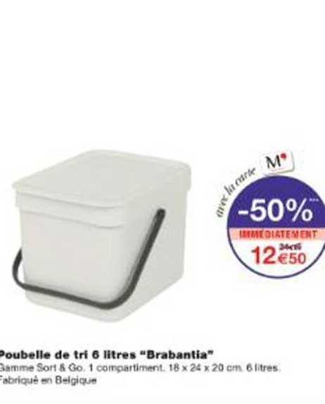 Poubelle de tri 6 litres "Brabantia"