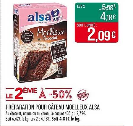 PRÉPARATION POUR GÂTEAU MOELLEUX ALSA
