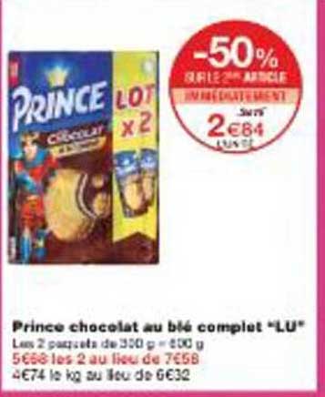 Prince chocolat au blé complet “LU”