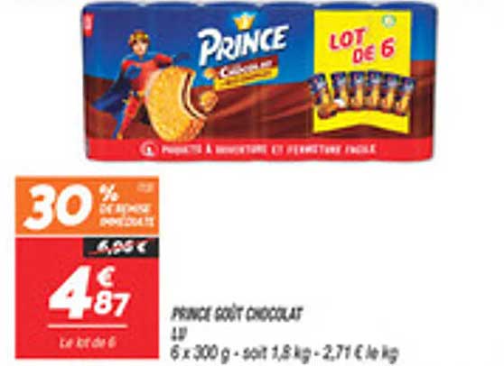PRINCE GOÛT CHOCOLAT Lot de 6