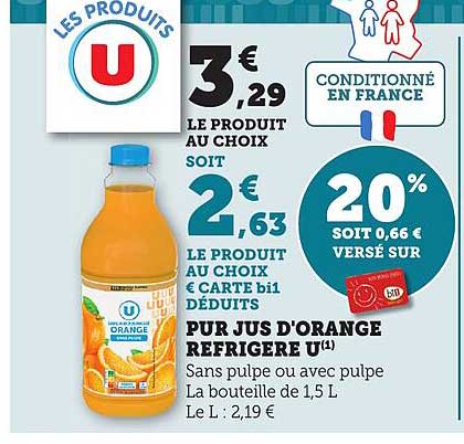 PUR JUS D'ORANGE REFRIGERE U