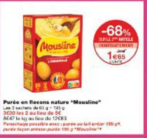 Purée en flocons nature "Mousline"