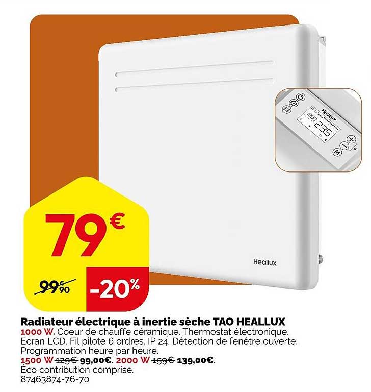 Radiateur électrique à inertie sèche TAO HEALLUX