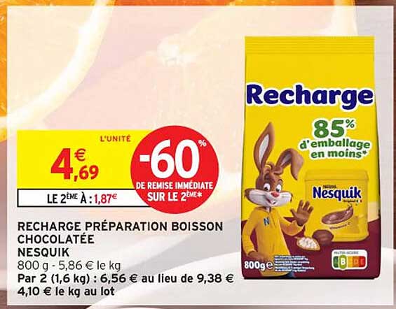 RECHARGE PRÉPARATION BOISSON CHOCOLATÉE NESQUIK