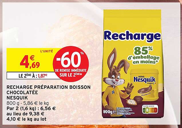 RECHARGE PRÉPARATION BOISSON CHOCOLATÉE NESQUIK