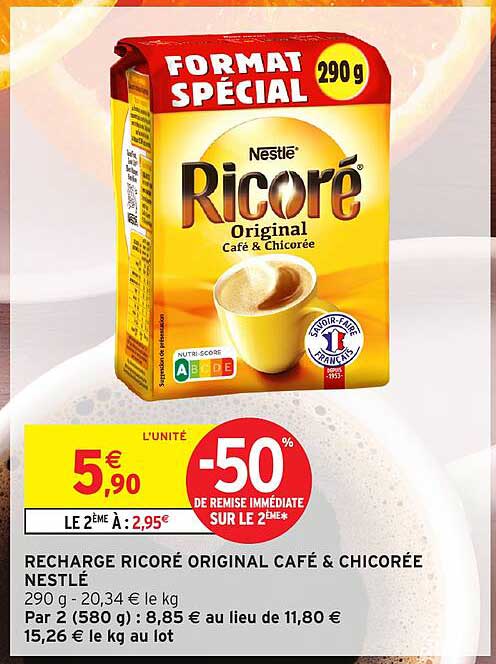 RECHARGE RICORÉ ORIGINAL CAFÉ & CHICORÉE NESTLÉ