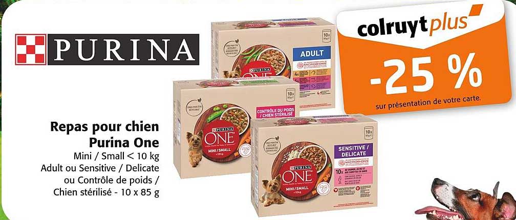 Repas pour chien Purina One Mini / Small < 10 kg -25 %