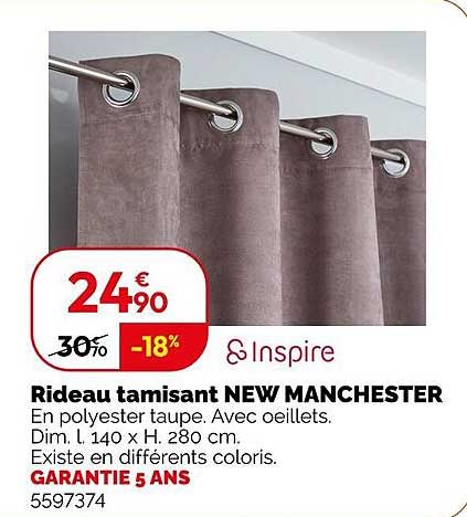 Rideau tamisant NEW MANCHESTER