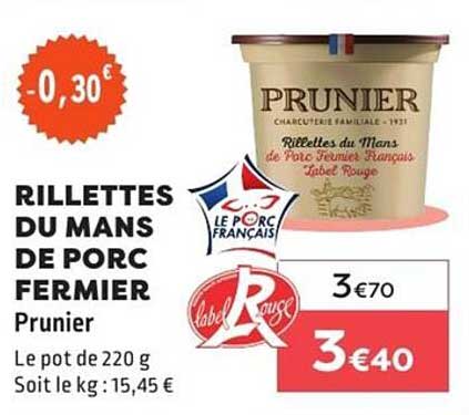 RILLETTES DU MANS DE PORC FERMIER
